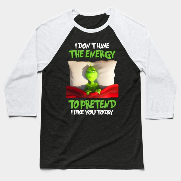 Funny Grinch Christmas Grinch Funny Gift Grinchmas Grinch Lovers Baseball T-Shirt by Archer Expressionism Style